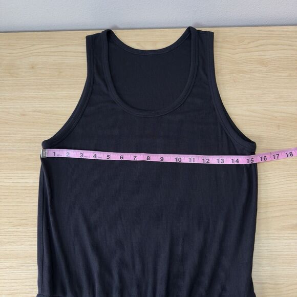 Vuori Torrey Romper Black Ribbed Drawstring Tank One Piece Womens Small - Picture 9 of 12